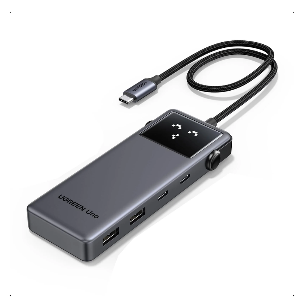 Ugreen Uno 6-in-1 USB-C Hub with LED display and matte metal finish