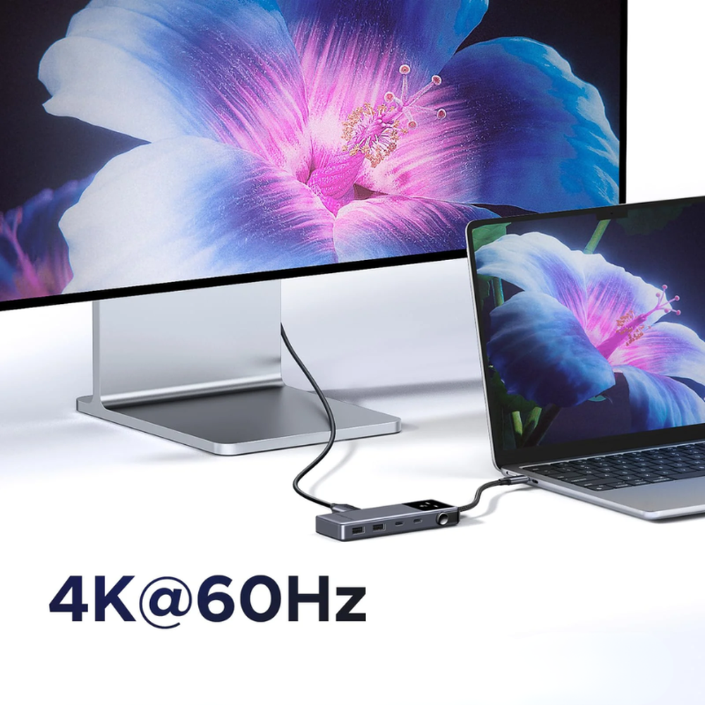 Dual 4K@60Hz monitor setup using Ugreen USB-C hub for laptop