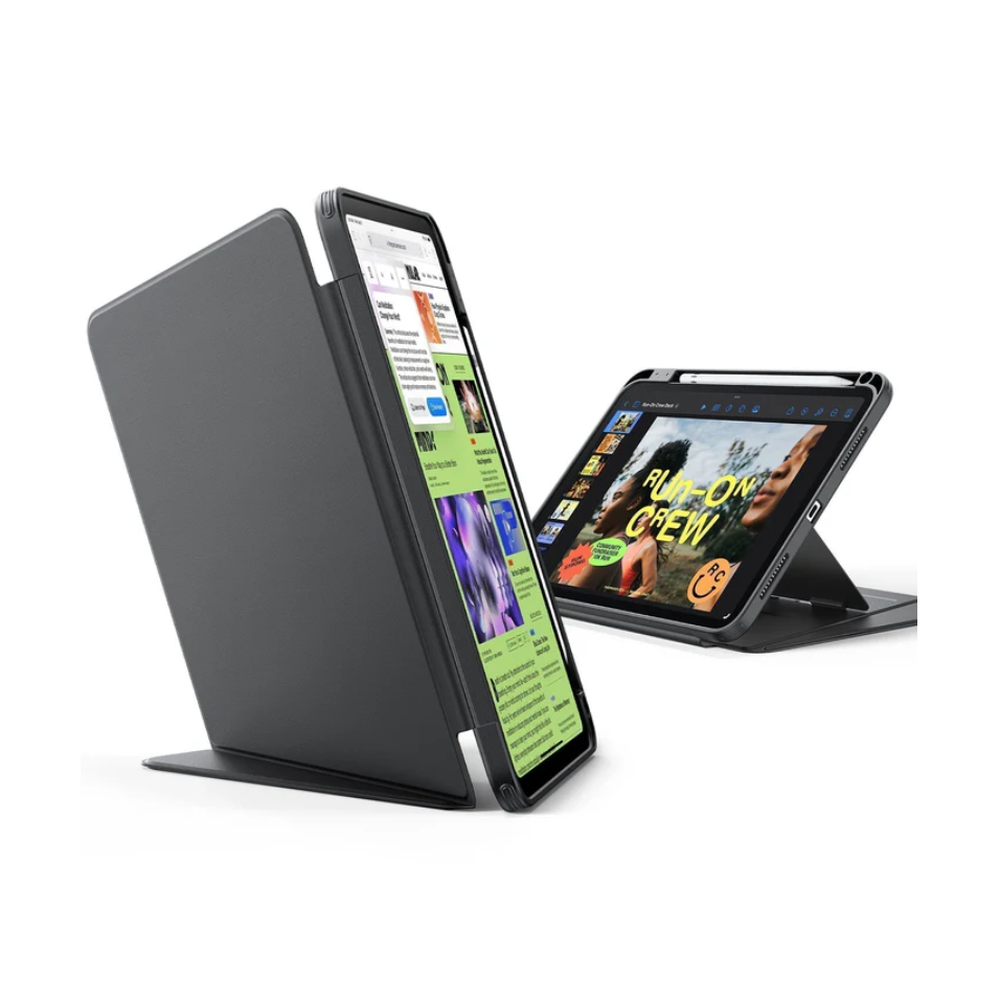 Black ESR flip magnetic iPad case with pencil holder and multi-angle stand