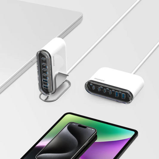 موماكس - شاحن 120 واط 6 منافذ