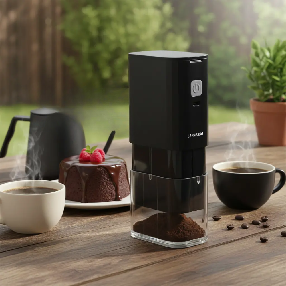 استمتع بقهوة طازجة في أي وقت ومكان — مثالية للمنزل والمكتب والرحلات والتخييم | Enjoy fresh coffee anytime, anywhere — perfect for home, office, travel, and camping.