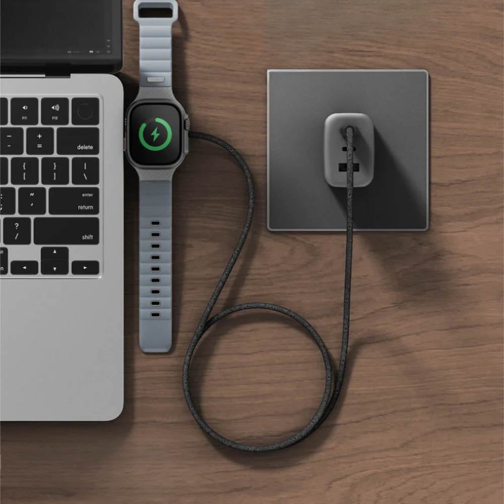 Energea - كابل USB-C بقدرة 60 وات وشاحن لساعة آبل