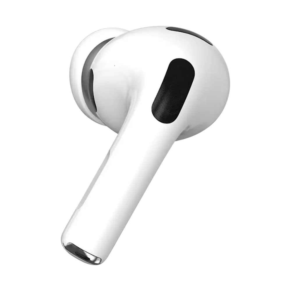 White Porodo Earbuds Pro 3 with noise cancellation and ergonomic stem