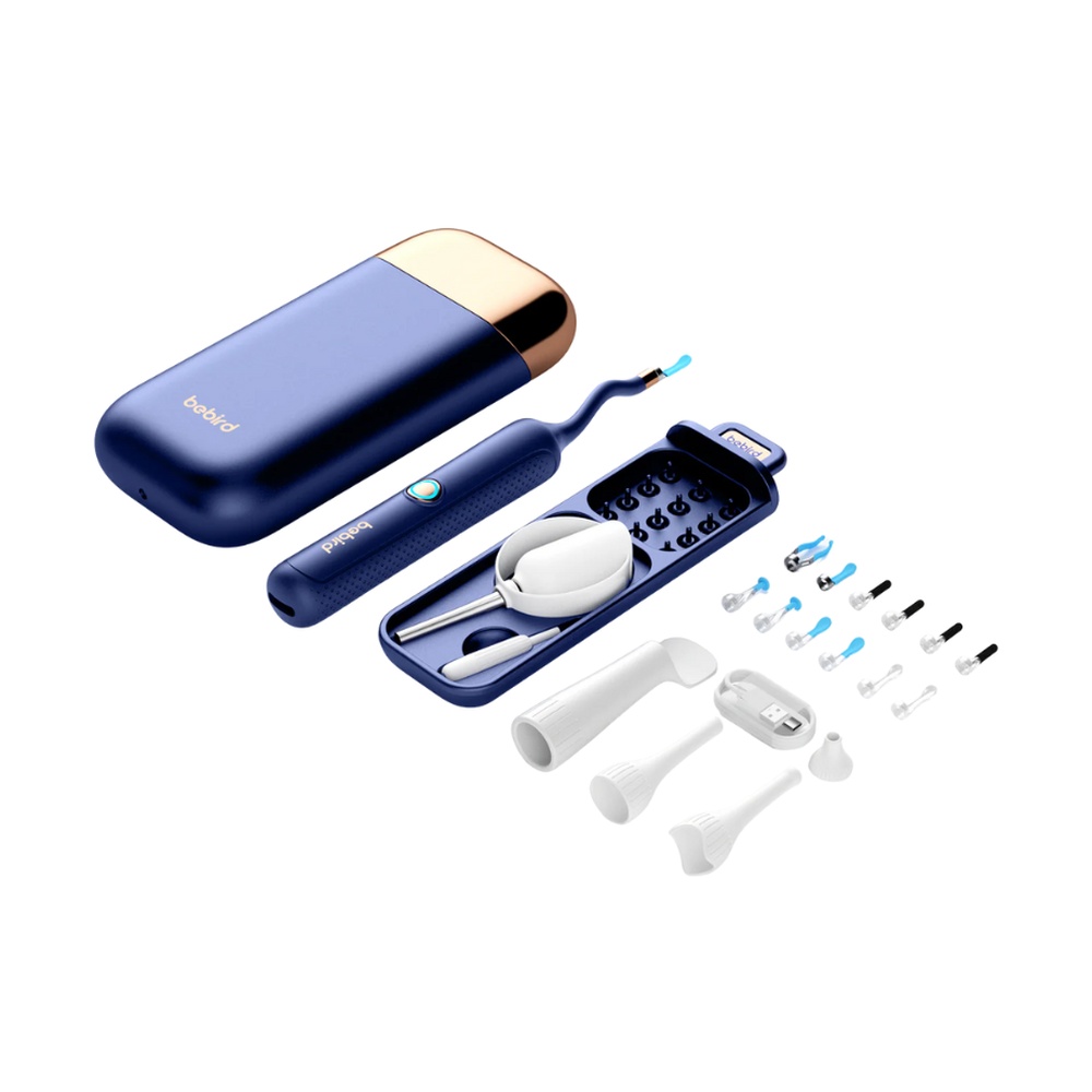 Bebird all-in-one cleaning kit contents including case, flexible probe, and interchangeable tips
