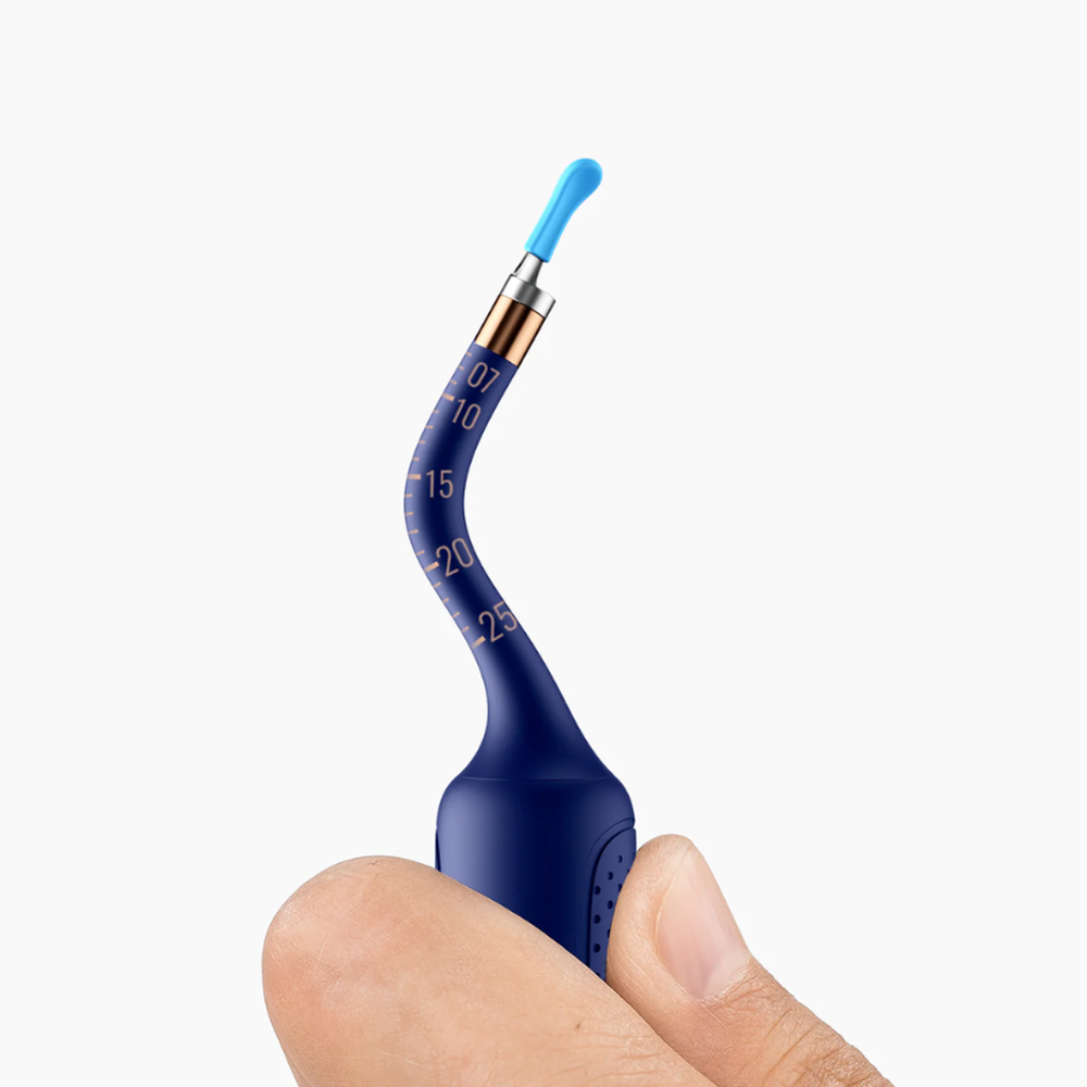 Close-up of Bebird flexible inspection probe with depth markings and textured grip