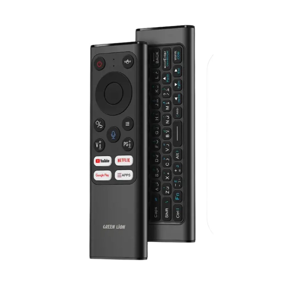 Green Lion dual-sided remote showing front controls and back 61-key layout