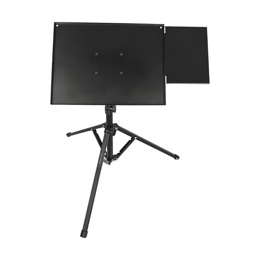 Black Porodo multi-function stand with adjustable tripod base and side tray