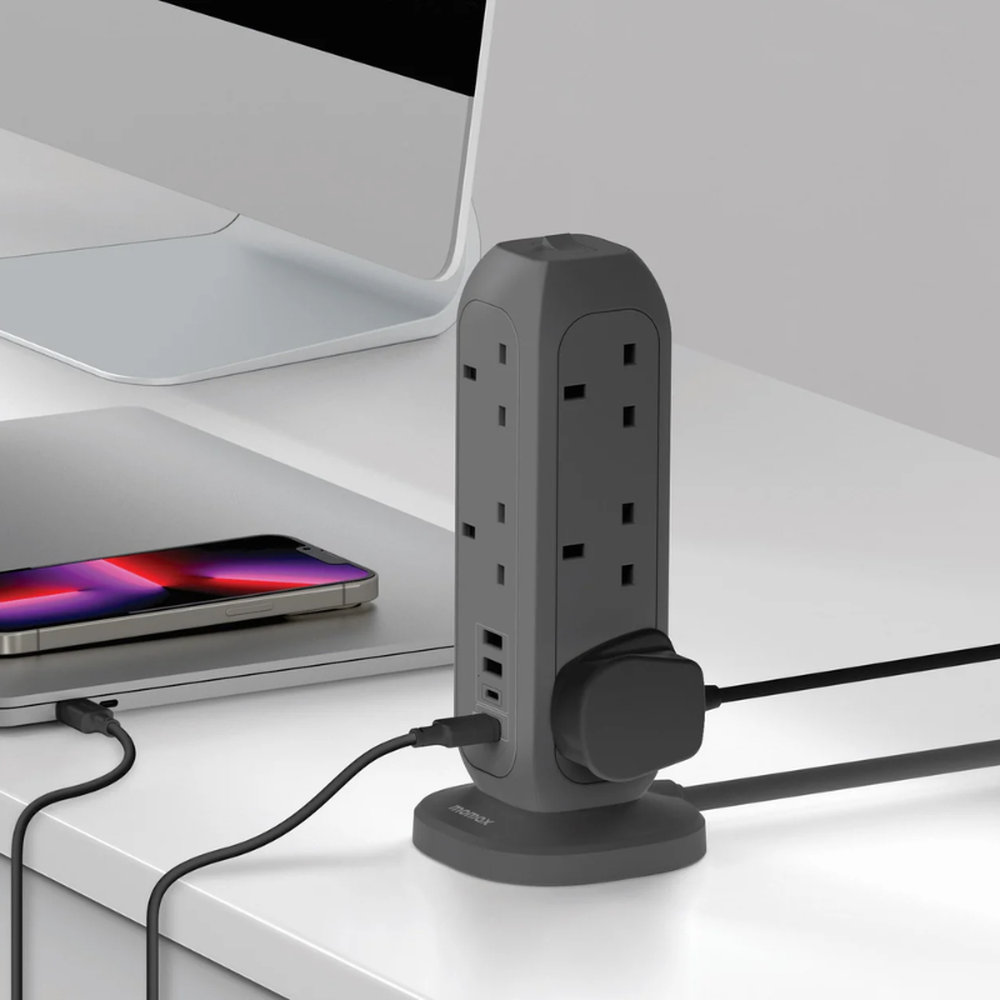 Momax - 3250W Power Stripe 11AC & USB Ports (2m)