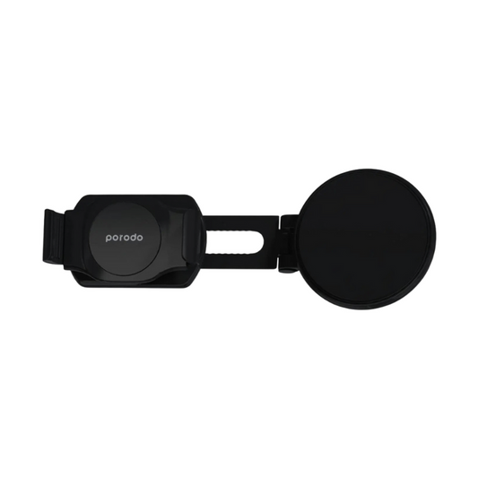 Black foldable Porodo MagSafe charging stand with circular wireless pad