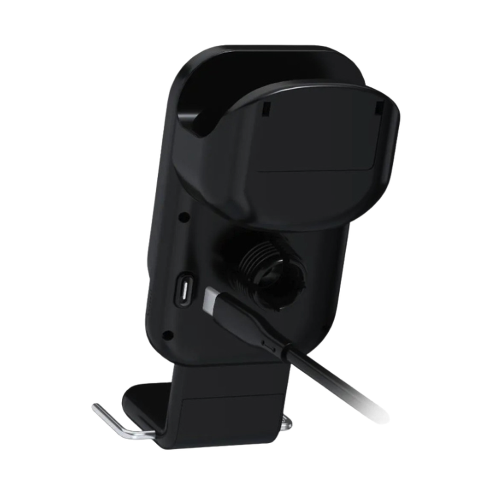 Rear view of black Porodo MagSafe stand with USB-C port and mounting base