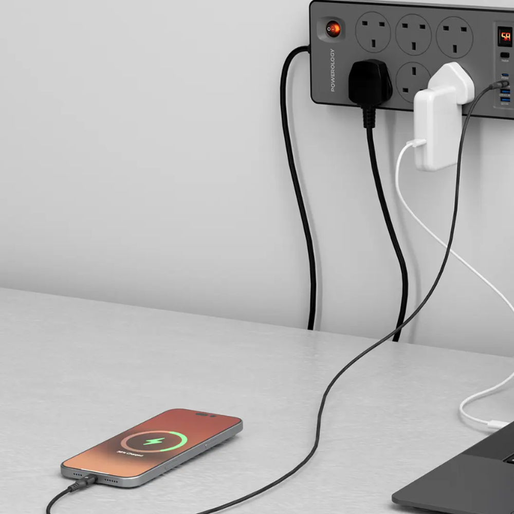 Powerology - 2990W Power Strip 6AC (2m)
