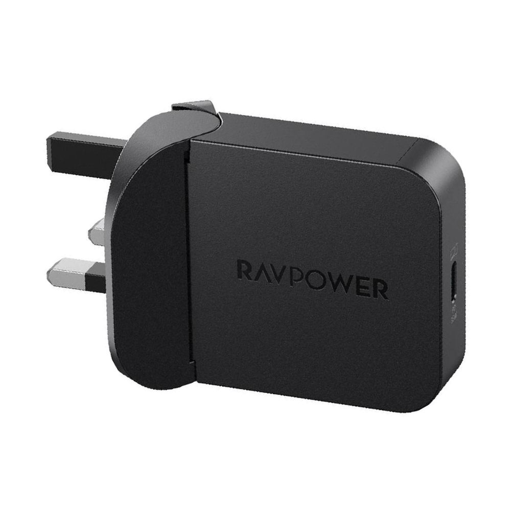 RAVPower 35W Slim Wall Charger with extended foldable UK plug and USB-C port