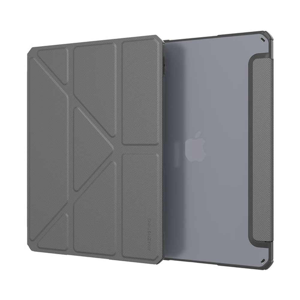 Wolf Store gray tablet case showing side grip mesh texture and precise port cutouts