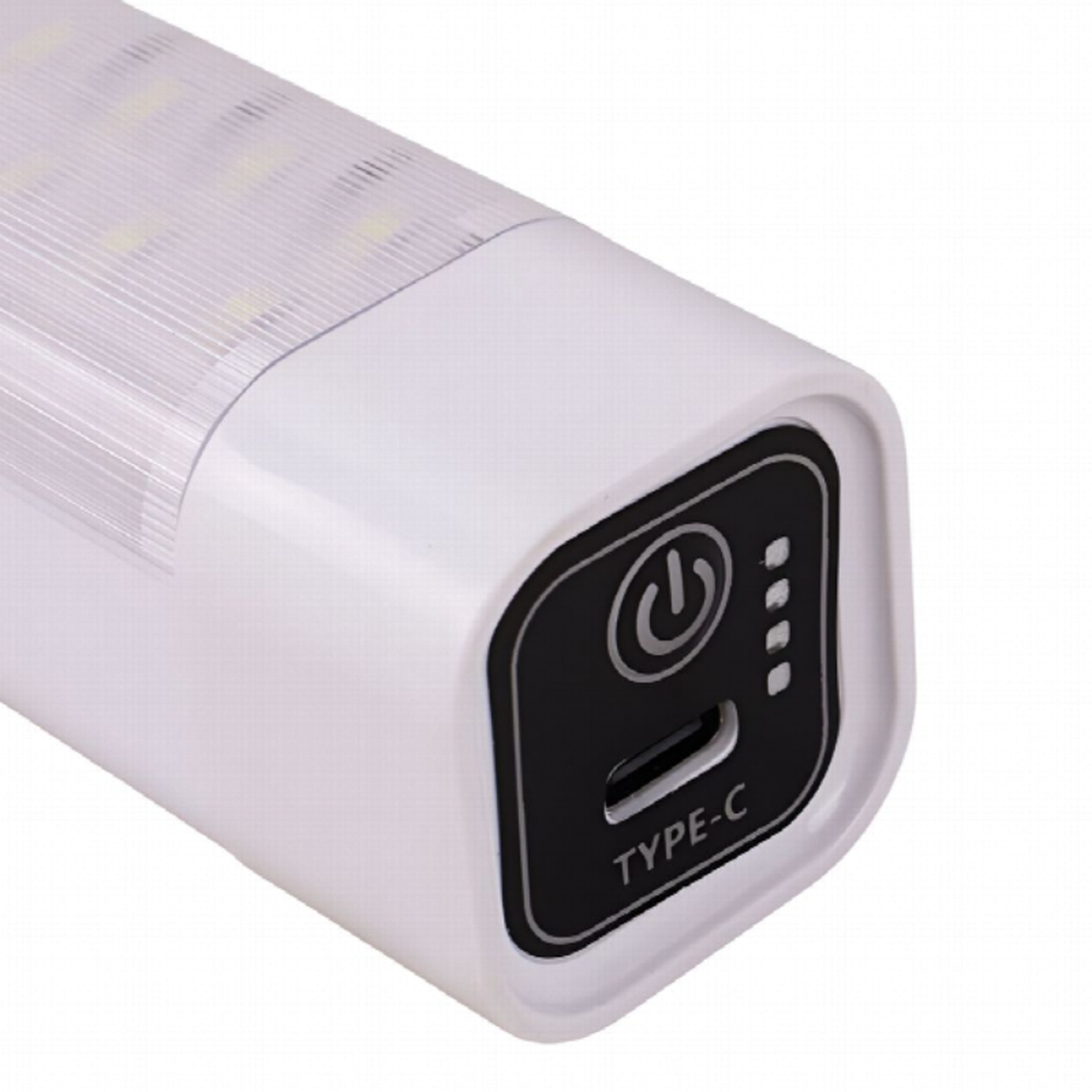 Close-up of 48W LED light end cap with control panel and LED array