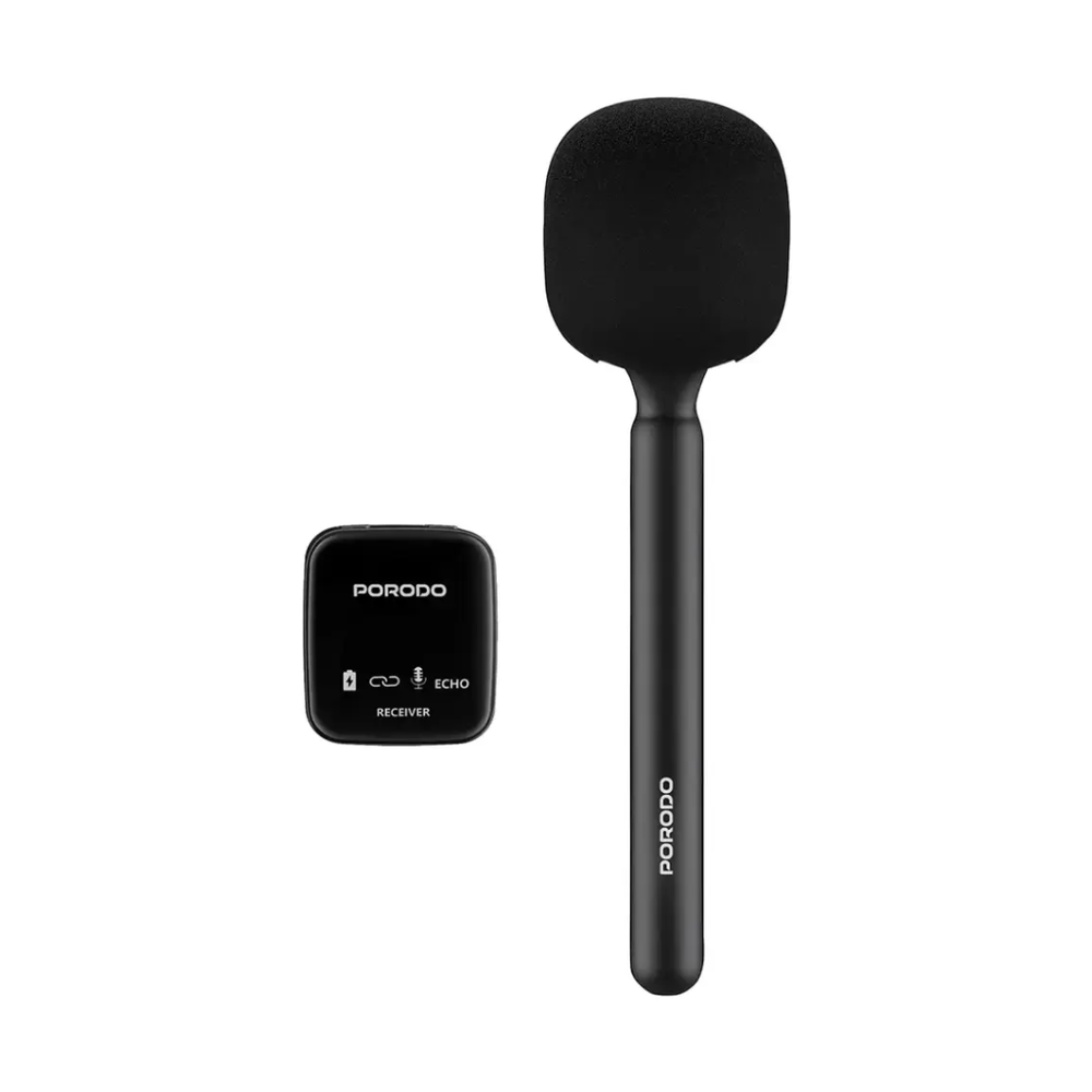 Porodo two-device connect microphone with compact receiver unit for gaming or streaming