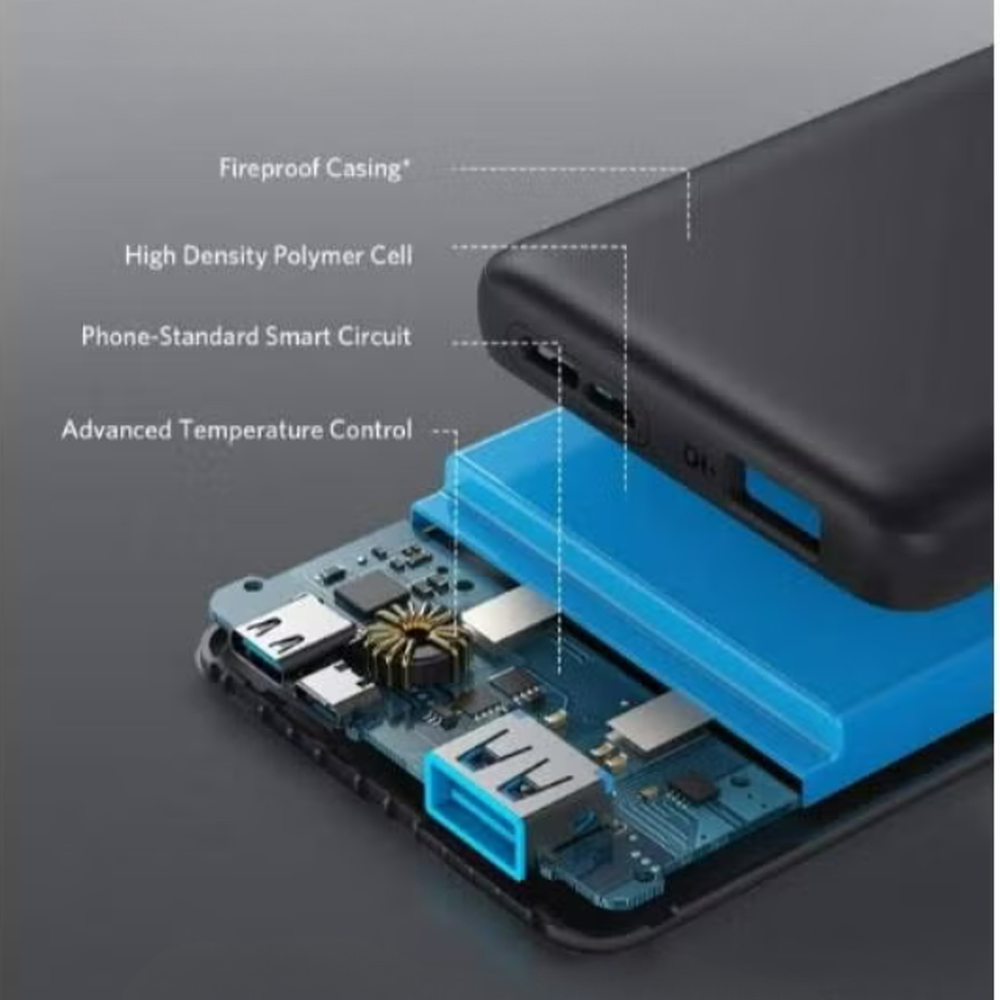 Anker power bank internal fireproof casing and smart circuit diagram