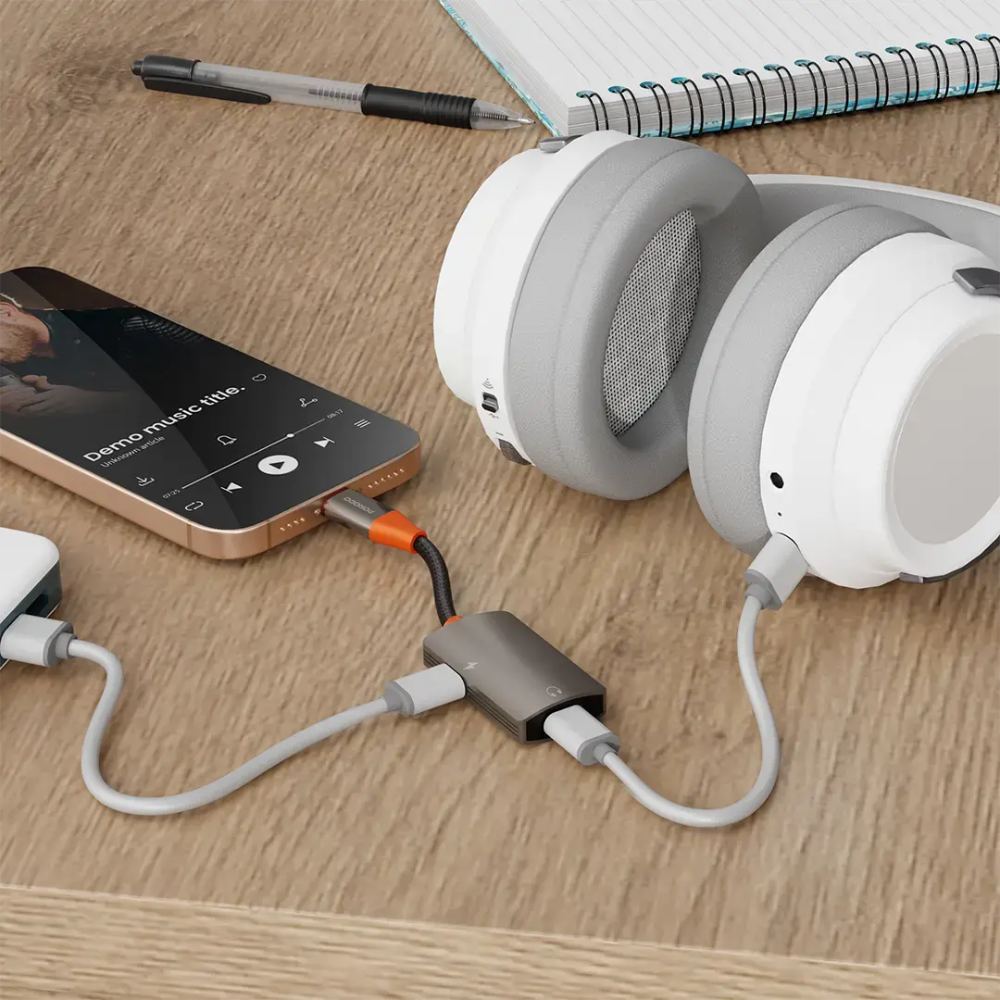 Porodo - مقسم شحن وصوت USB-C بقوة 60 واط