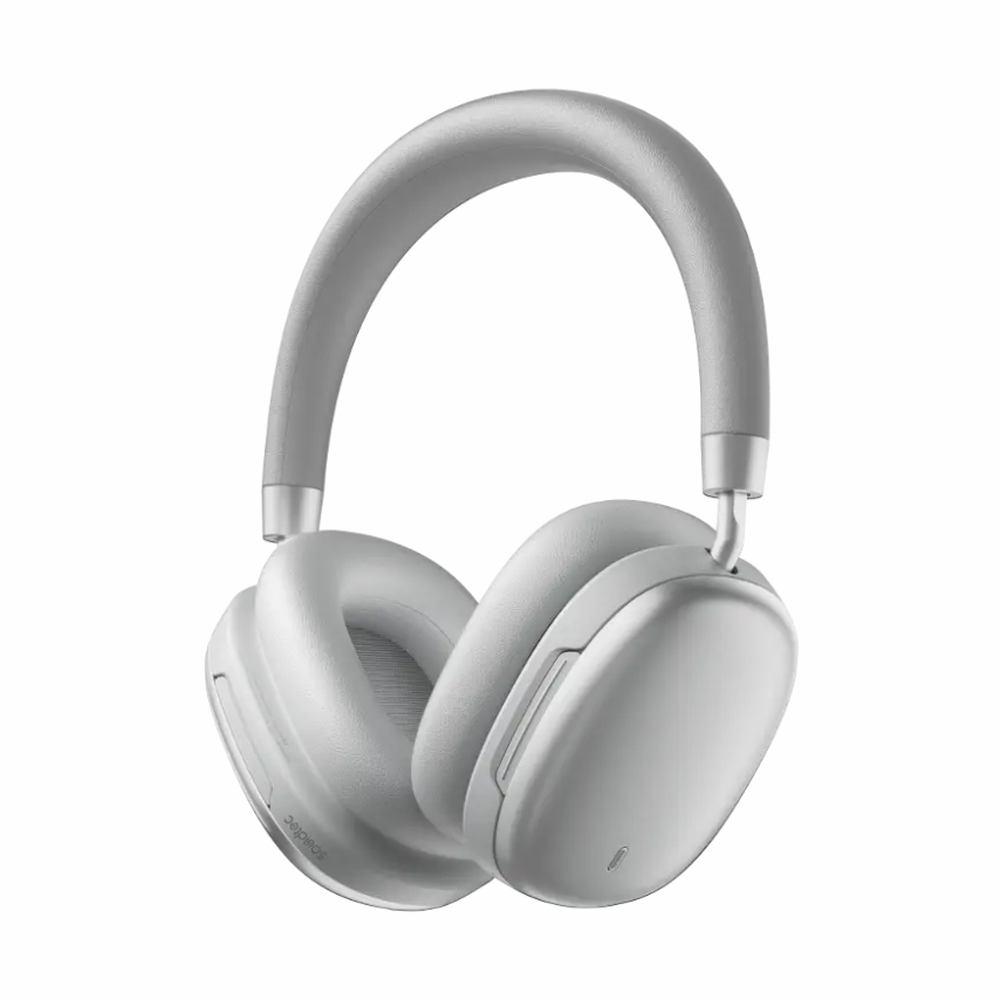 Silver Porodo wireless noise cancelling over-ear headphones with padded earcups