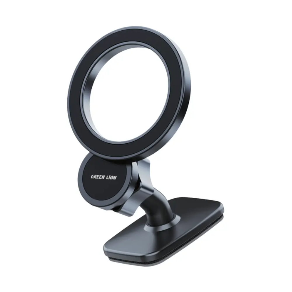 Black Green Lion MagSafe car phone stand with adjustable arm