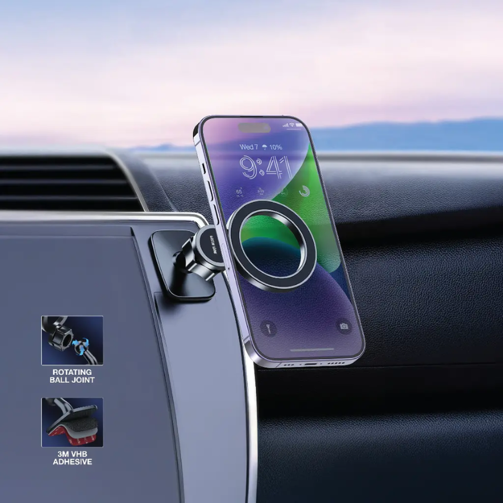 Green Lion magnetic car mount with air vent clip and 3M adhesive base
