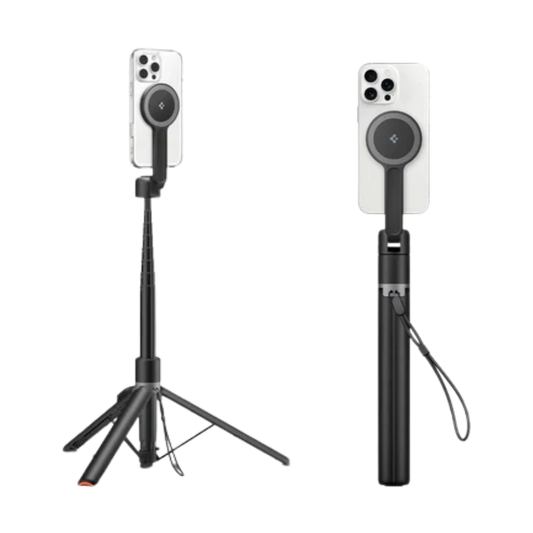 Versatile selfie stick converting from handheld to stable tripod