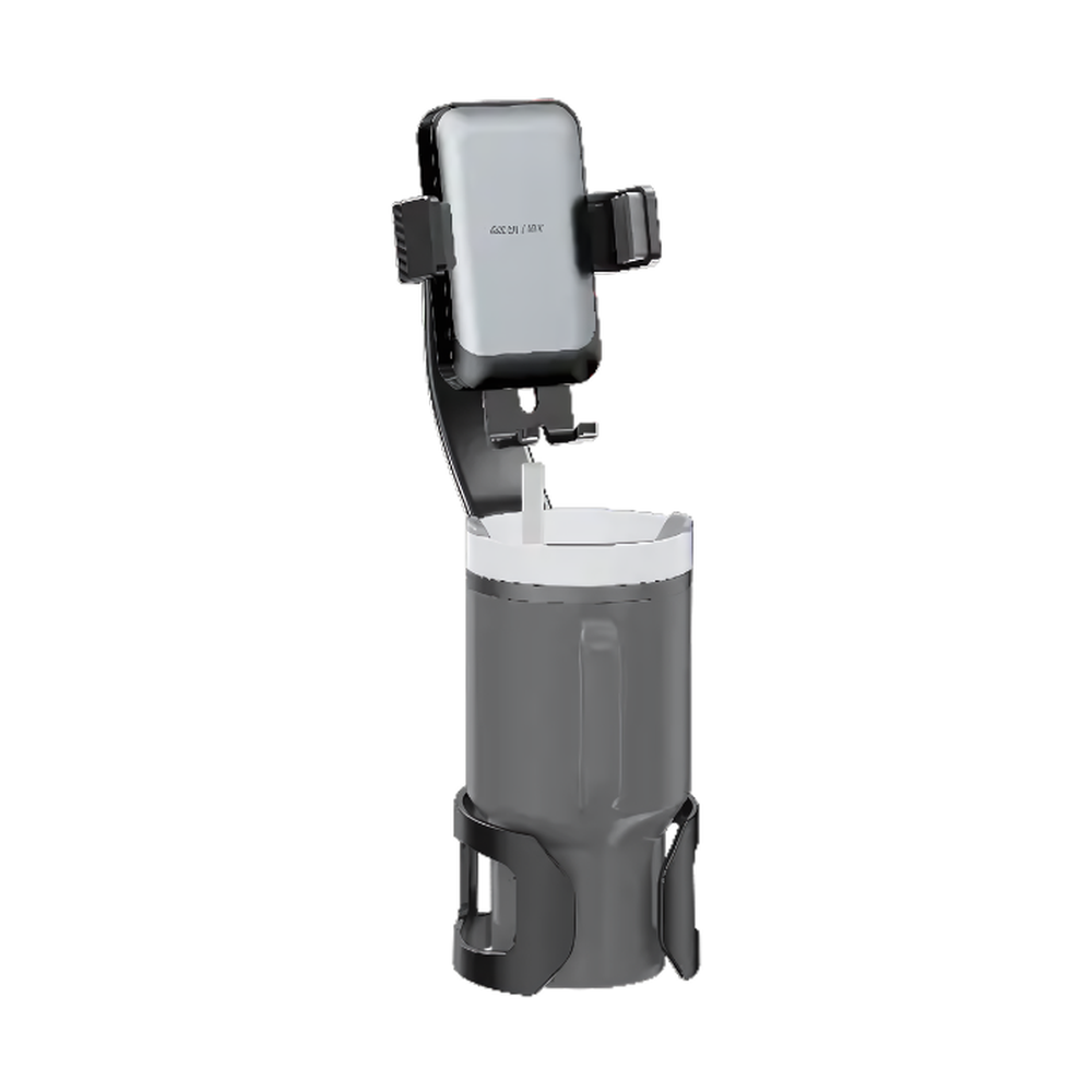 Green Lion adjustable clamp phone mount with flexible arm and quick release button on white background
