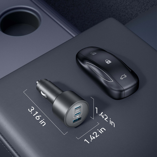 Anker Nano Car Charger 3-Ports compact black with USB-C and dual USB-A ports