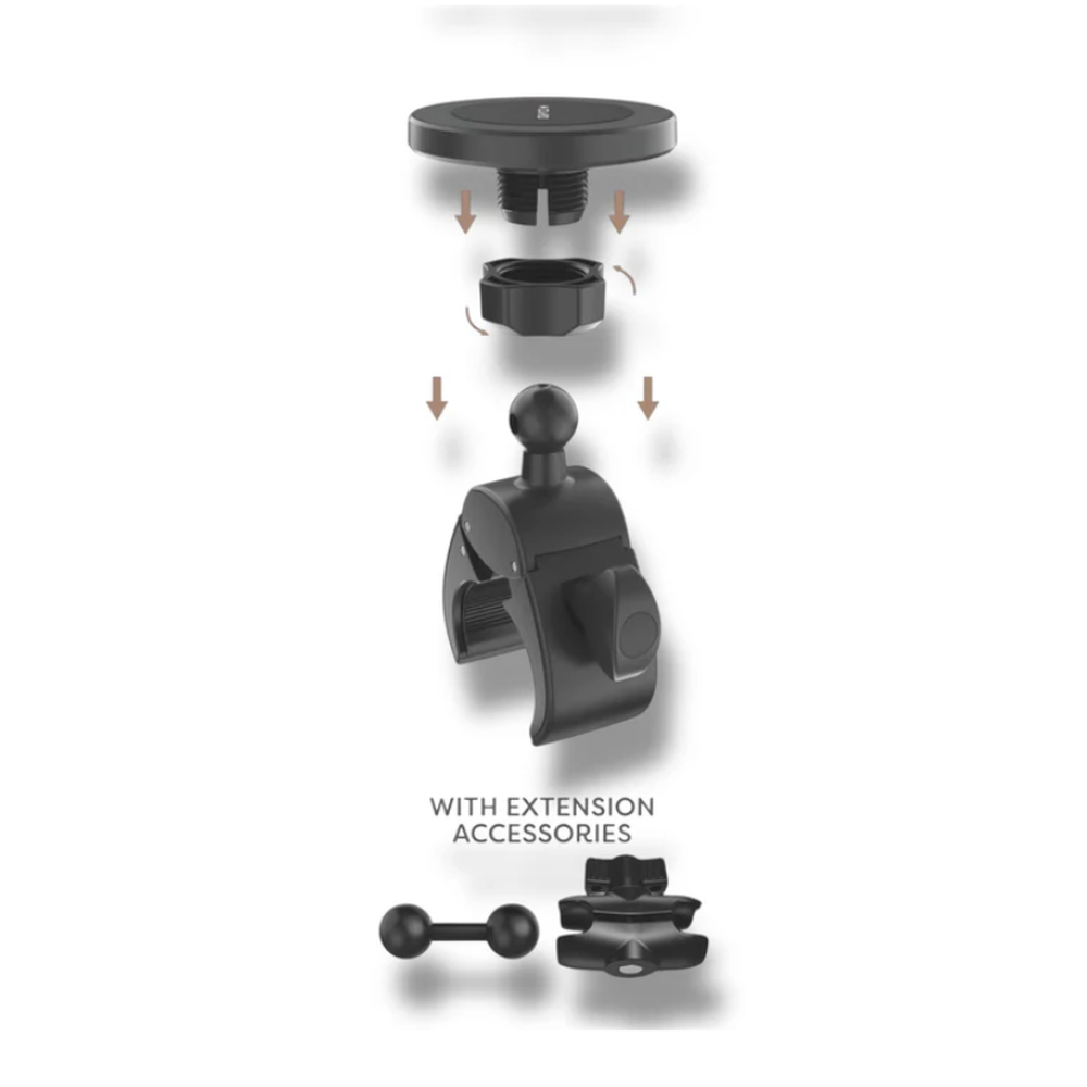 Wizard universal car mount with extension accessories and ball joint