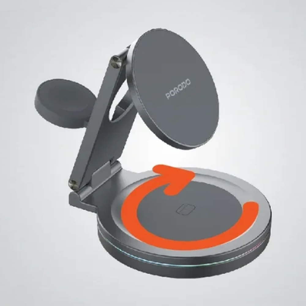 Porodo - 15W Wireless Charger & Rotating Base