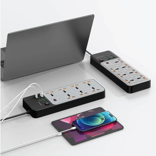 بورودو - مشترك كهرباء ومنافذ USB بقوة 3000 واط (7 منافذ تيار متردد)