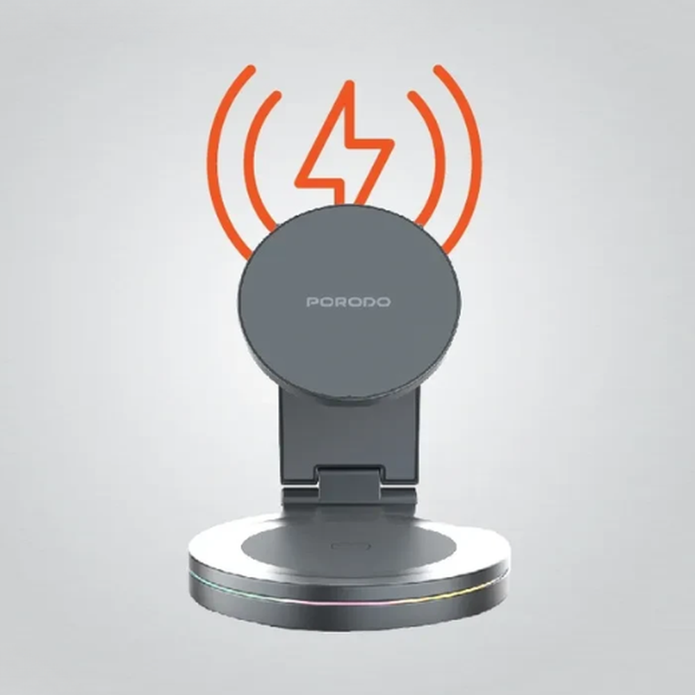 Porodo - 15W Wireless Charger & Rotating Base