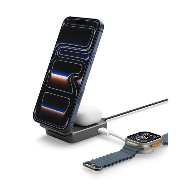 سبيجن - شاحن لاسلكي قابل للطي بقوة 25 واط