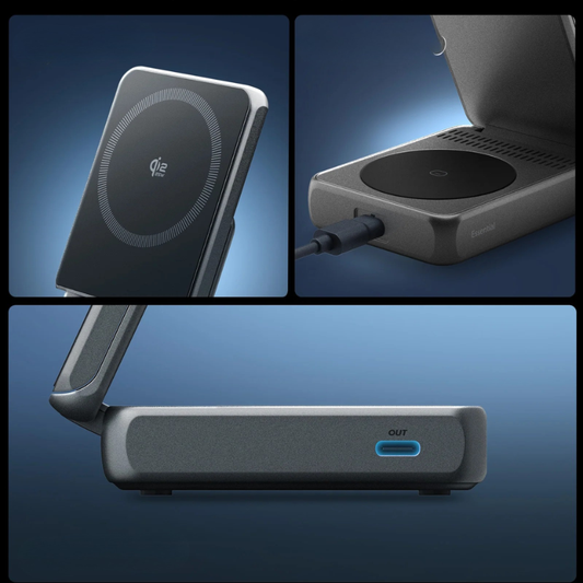 سبيجن - شاحن لاسلكي قابل للطي بقوة 25 واط