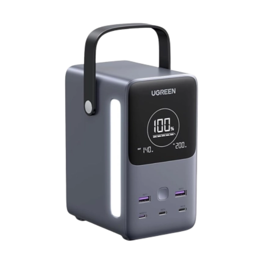 Ugreen 300W Power Bank with 48000mAh capacity and smart LED display showing 100% charge