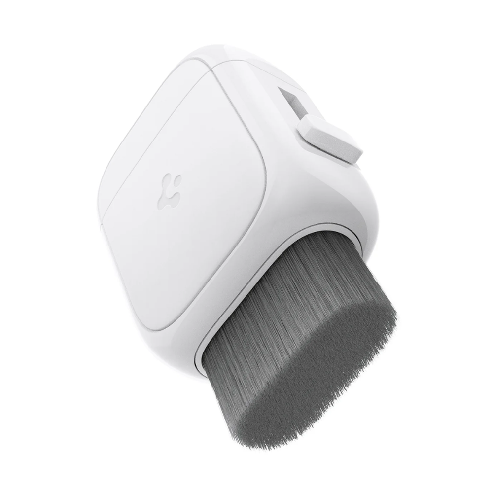 Spigen car screen cleaner side view showing ergonomic grip and soft bristle brush