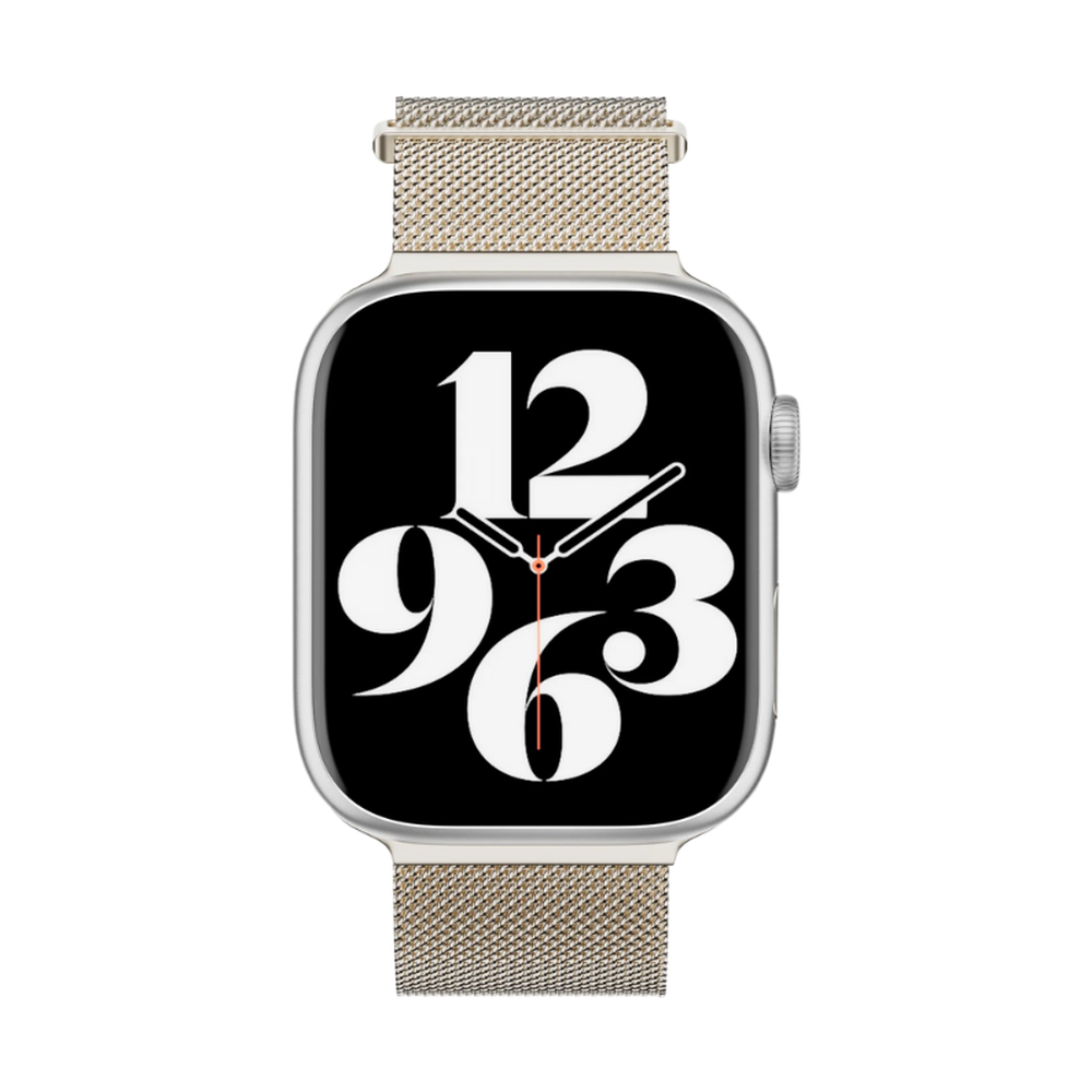 Silver stainless steel mesh watch band for Apple Watch with magnetic clasp