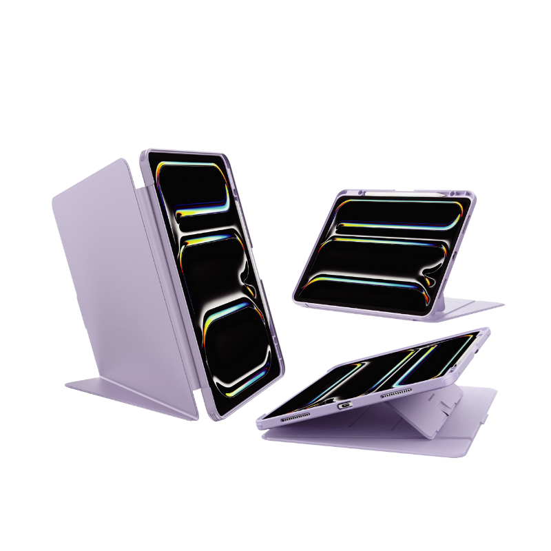 Light purple ESR iPad Pro 11 magnetic flip case with pencil holder and kickstand