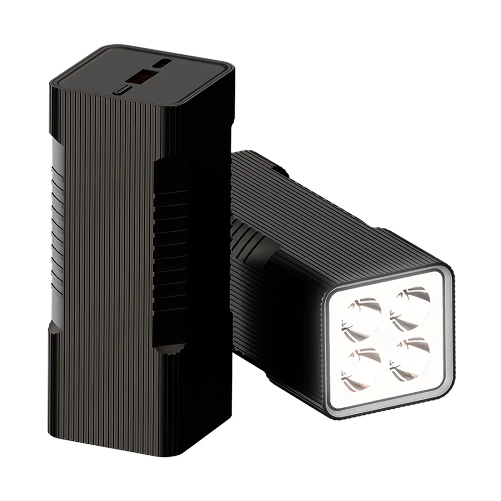 Porodo portable charger featuring multi-mode LED flashlight panel