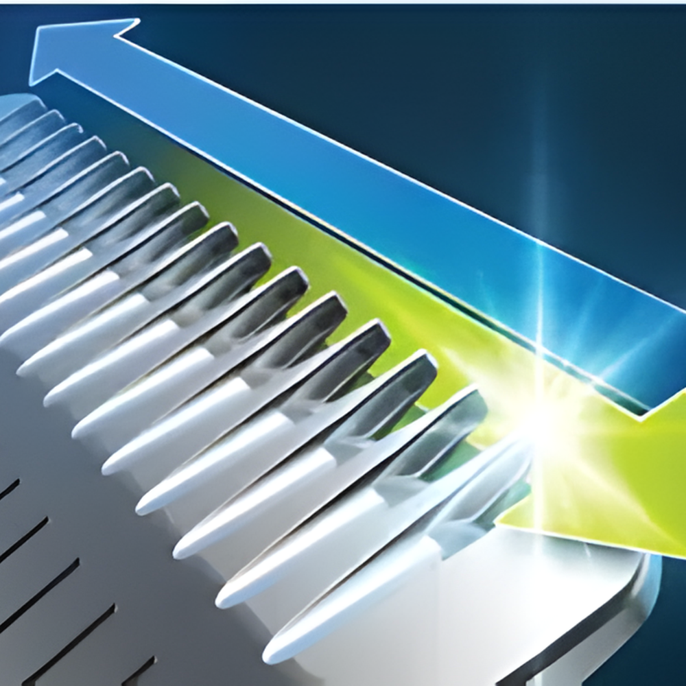 Philips OneBlade precision trimming comb with sharp metallic teeth for detailed grooming