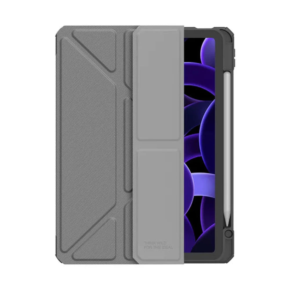 Textured gray case featuring right-side stylus holder and embossed 'THINK WILD' text