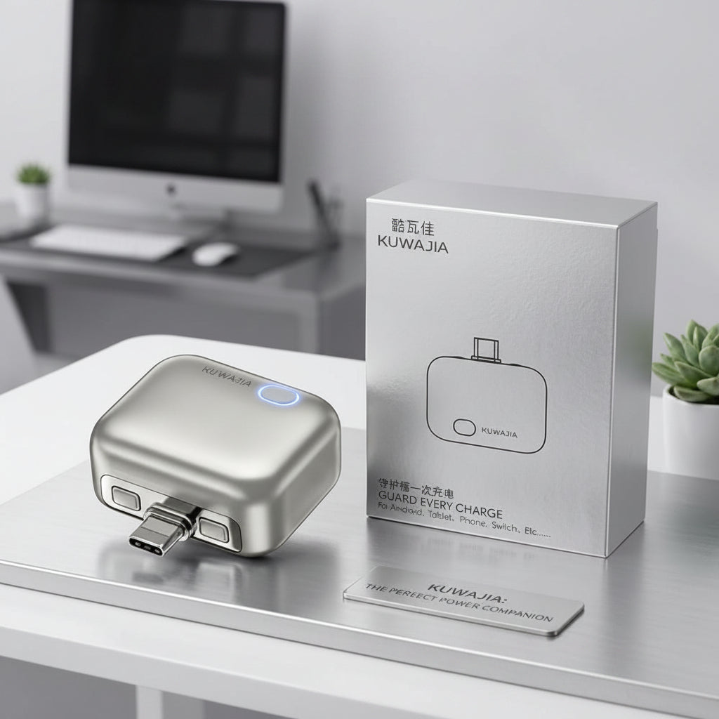 KUWAJIA 140W fast charger in packaging with blue LED indicator for Android and tablets