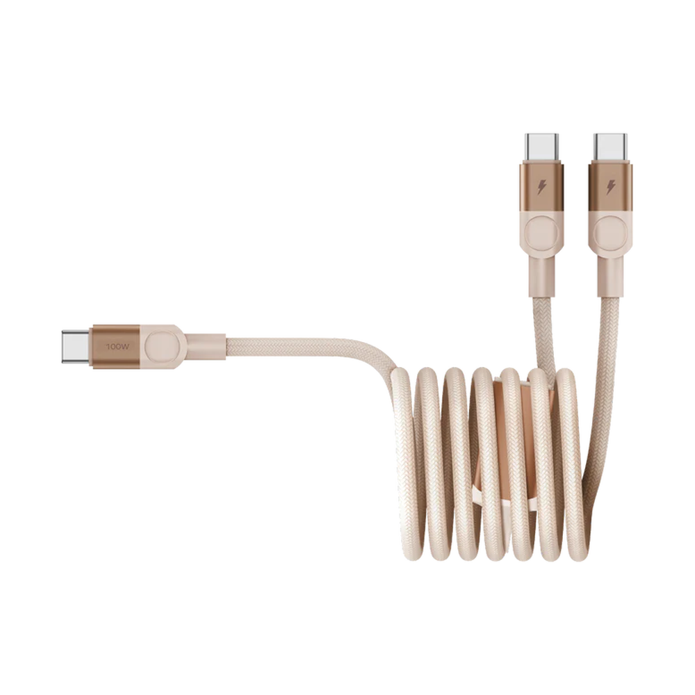 مومكس - كابل مغناطيسي USB-C إلى USB-C مزدوج 100 واط