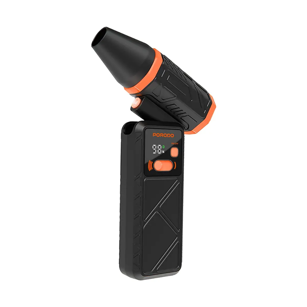 Porodo ergonomic portable air duster with textured grip and LED screen