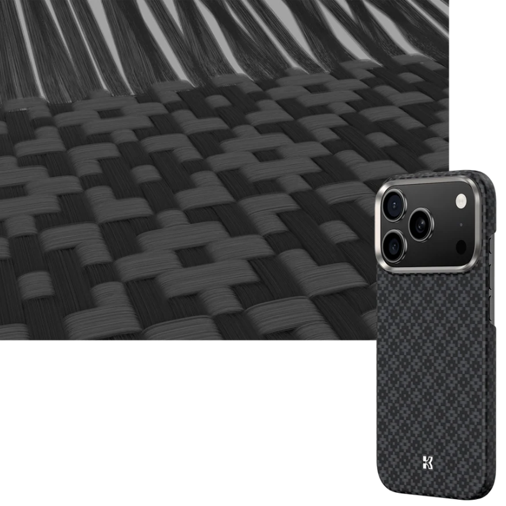 Benks iPhone 17 ArmorGrid case black woven texture with silver camera ring