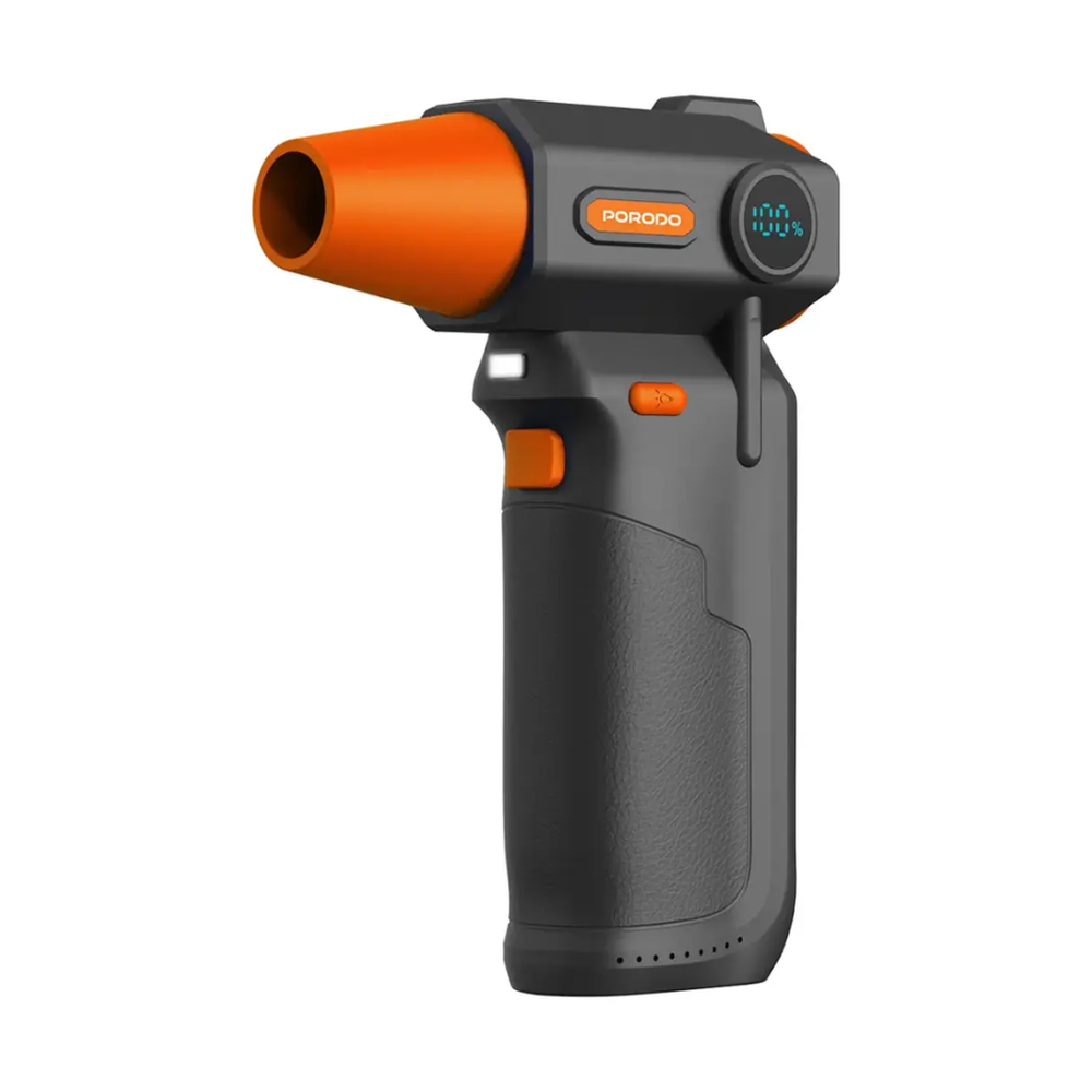 Porodo cordless air duster side view with digital display