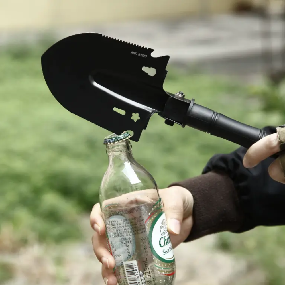Green Lion mini shovel bottle opener notch opening glass bottle outdoors