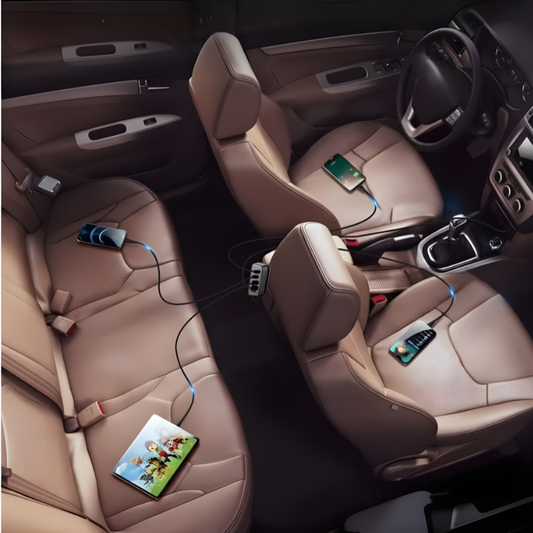 بريف - موزع شاحن سيارة 60 واط بأربعة منافذ