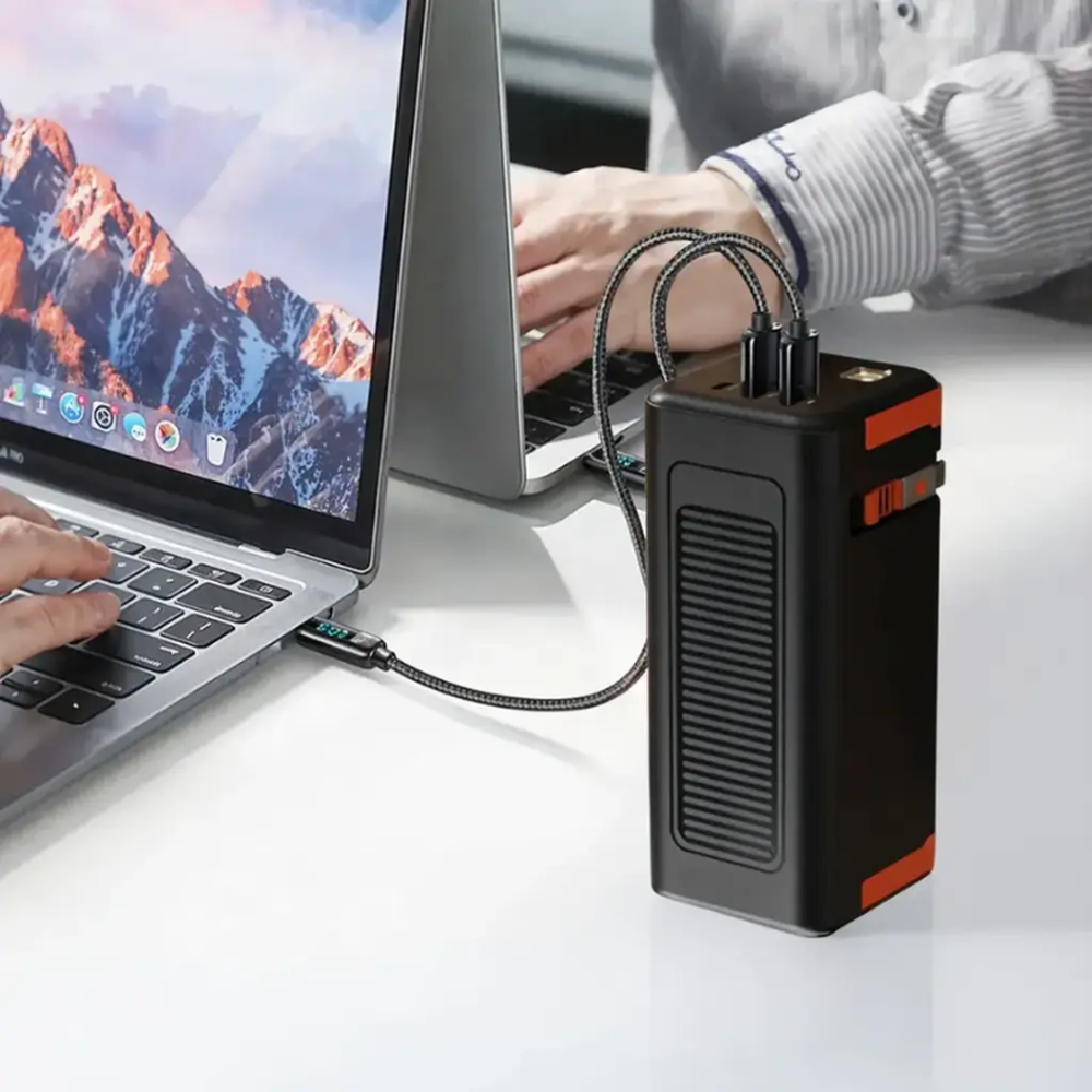 Porodo - 22.5W Power Bank with Retractable Cable (50000mAh)