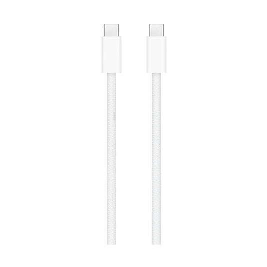 Two white USB-C cables on a white background