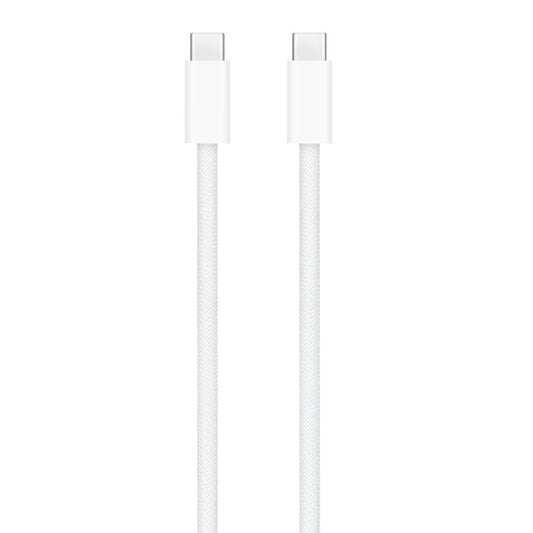 Two white USB-C cables on a white background